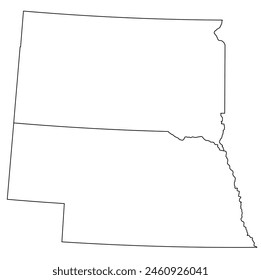 Map of the US states with districts. Map of the U.S. state of Nebraska, South Dakota