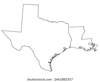 Mapa de los estados de los Estados Unidos con distritos. Mapa del estado de Luisiana (Texas) en Estados Unidos