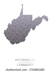 mapa. serie de mapas vectoriales de estados unidos. fondo del mapa de estados unidos.