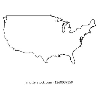 High detailed vector map contour united stock vector royalty free