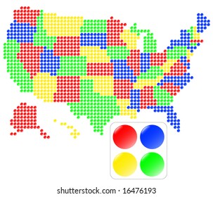 Pixel Art Map Of United States Stock Vectors Images Vector Art