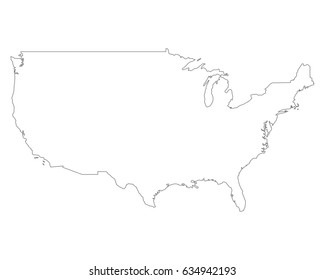 Map Usa Stock Vector (Royalty Free) 1260089359