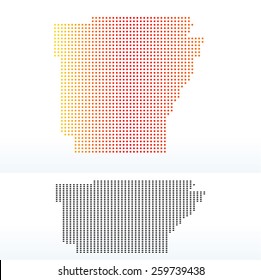 Map of USA Arkansas State with Dot Pattern 
