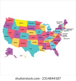 Karte der USA in Zeichenzeile für Hintergrund und Bild