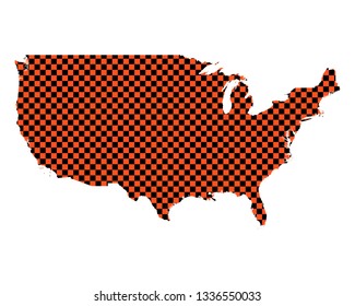 Map of the USA in checkerboard pattern