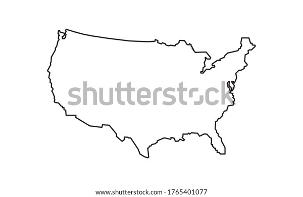 Map Usa Contiguous United States America Stock Vector (royalty Free 