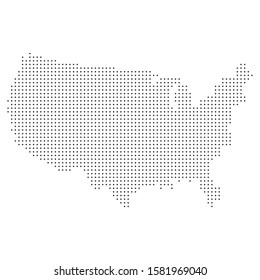 Map of USA in dots style isolated on a white background. Vector illustration