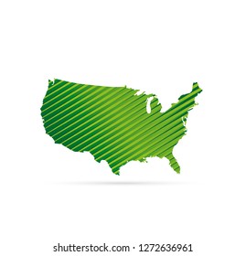 Map of USA eco friendly