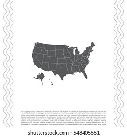 Map USA with federal states
