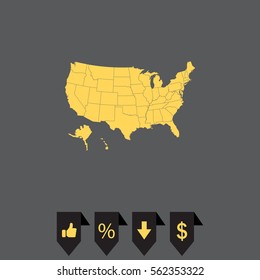 Map USA with federal states