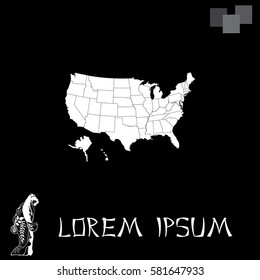 Map USA with federal states