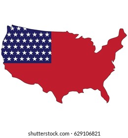 map usa flag vector icon