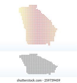 Map of USA Georgia State with Dot Pattern