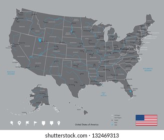 Map Usa Gray Color Vector Illustration Stock Vector (Royalty Free ...