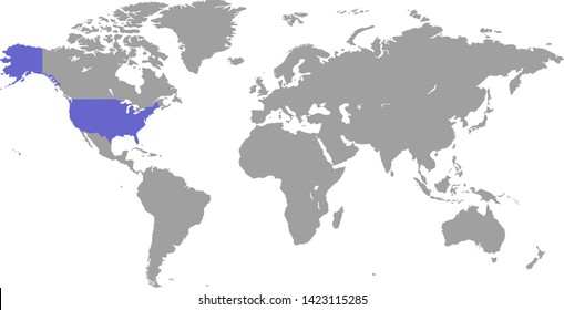 The map of USA is highlighted in blue on the world map.