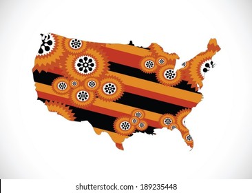 Map of USA in idea design