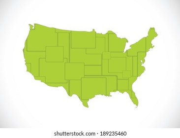 Map of USA in idea design