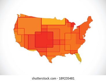 Map of USA in idea design