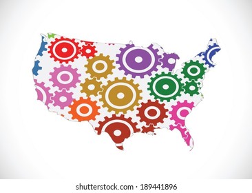 Map of USA in idea design