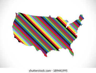 Map of USA in idea design