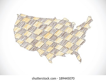 Map of USA in idea design