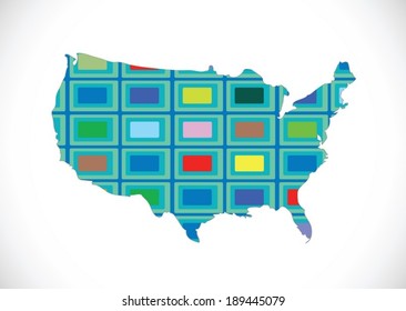 Map of USA in idea design