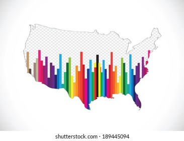 Map of USA in idea design