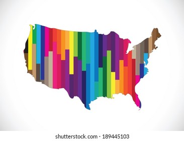 Map of USA in idea design