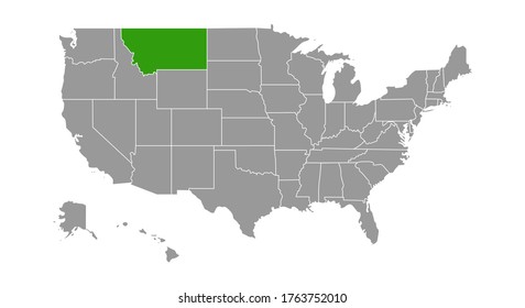 map of USA with indication of State of Montana