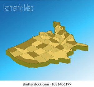 Map USA isometric concept. 3d flat illustration of Map USA
