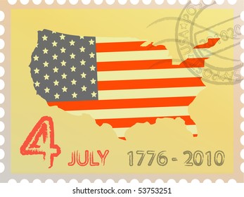 Map of the USA with national color and date