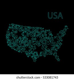 Map of USA. North America. Vector illustration. Abstract background.