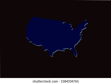 Map of USA on black background