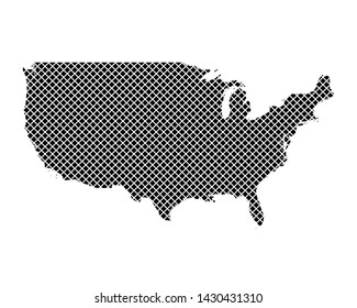 Map of the USA on simple cross stitch