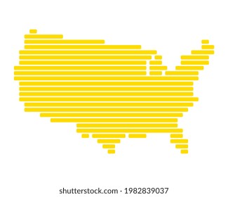 Map of USA on white