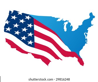 map of the usa on white