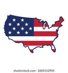 map usa with patriotic colors vector illustration 