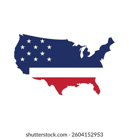 map usa with patriotic colors vector illustration 