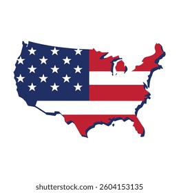 map usa with patriotic colors vector illustration 