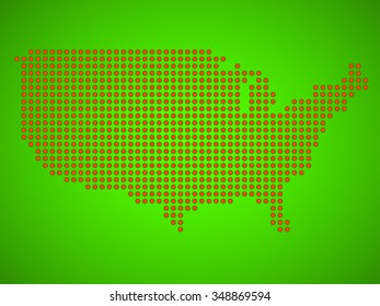 Map of USA from round dots. Vector illustration. Eps 10 