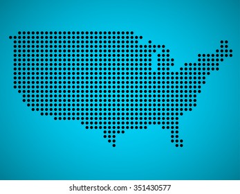 Map of USA from round dots. Vector illustration. Eps 10 