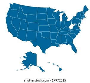 Map USA and separable borders in vector art
