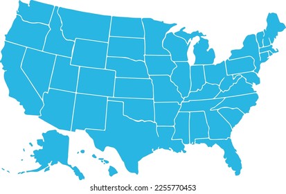 map of USA vector eps10