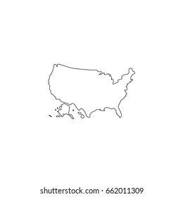 Map of USA vector icon.