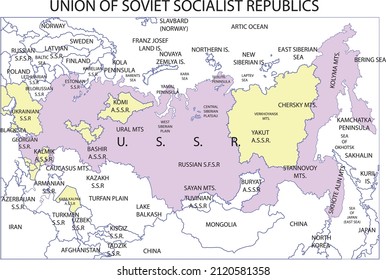 map of USSR, united soviet socialist republic, autonomous republic s of USSR
