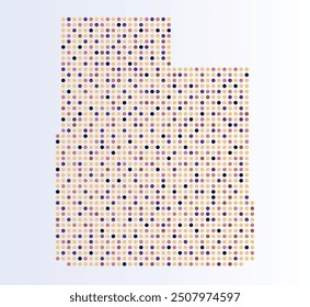 Map of Utah state from dots