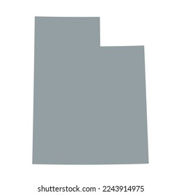 Mapa del estado de Utah en color gris aislado en fondo blanco. Ilustración del vector