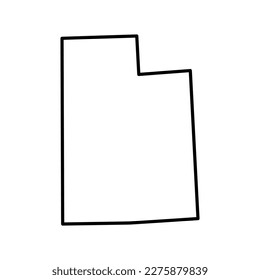 Map of Utah is a state of United States. Editable stroke. Vector illustration.