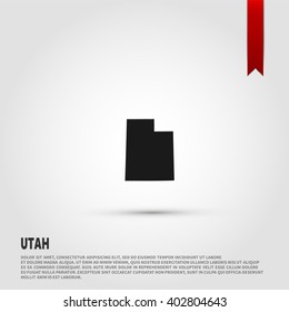 Map of the Utah state. Vector illustration design element. Flat style design icon.