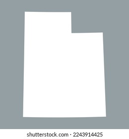 Map of the Utah state in white color isolated on grey background. Vector illustration